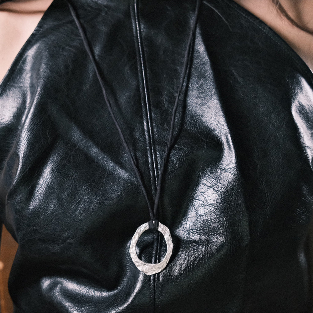 ANILLO Fine Silver Pendant on SIlk