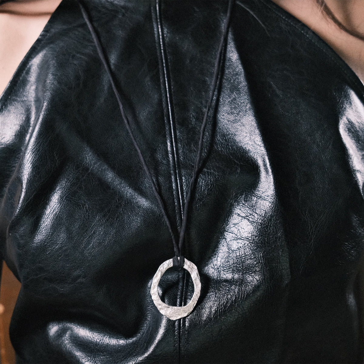 ANILLO Fine Silver Pendant on SIlk
