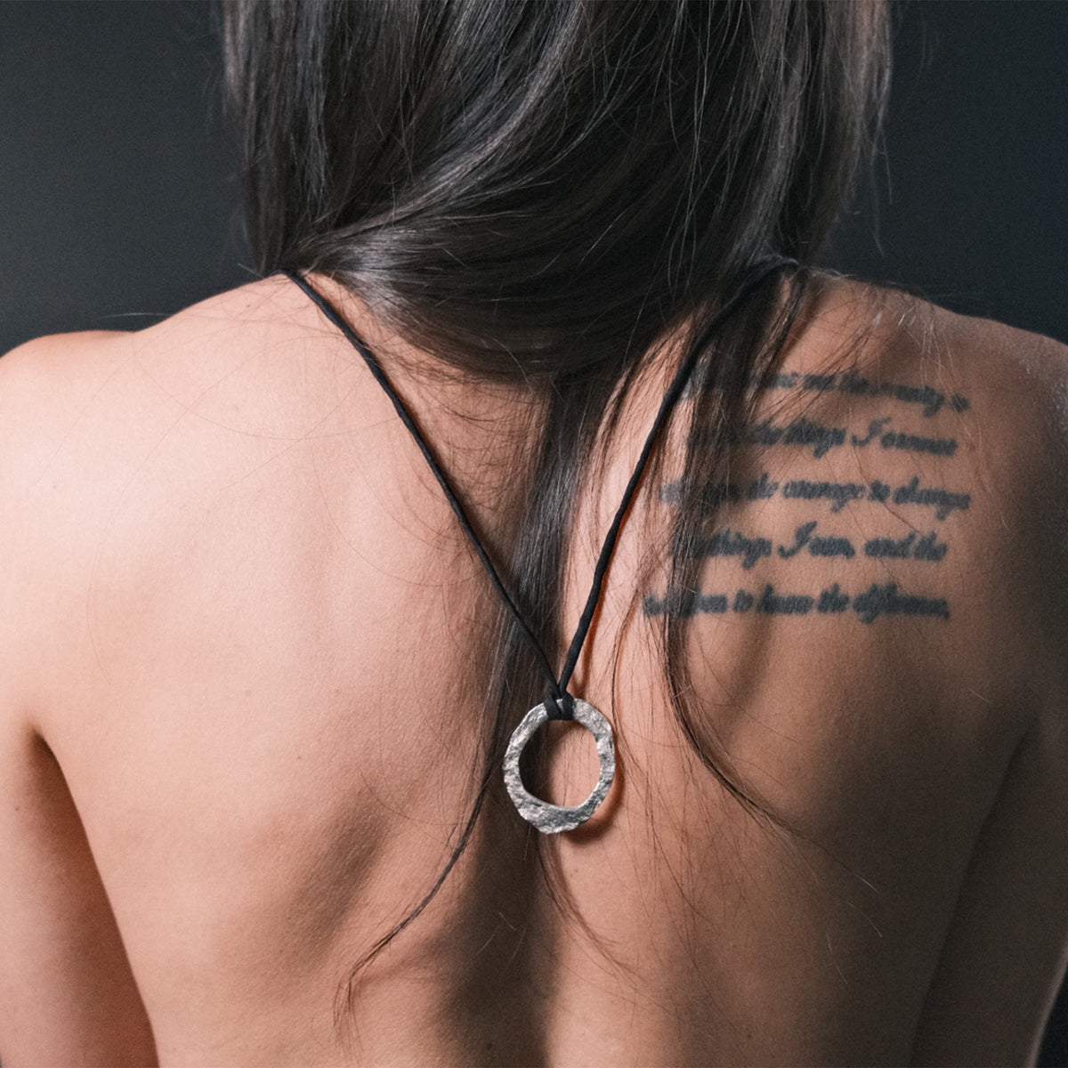 ANILLO Fine Silver Pendant on SIlk
