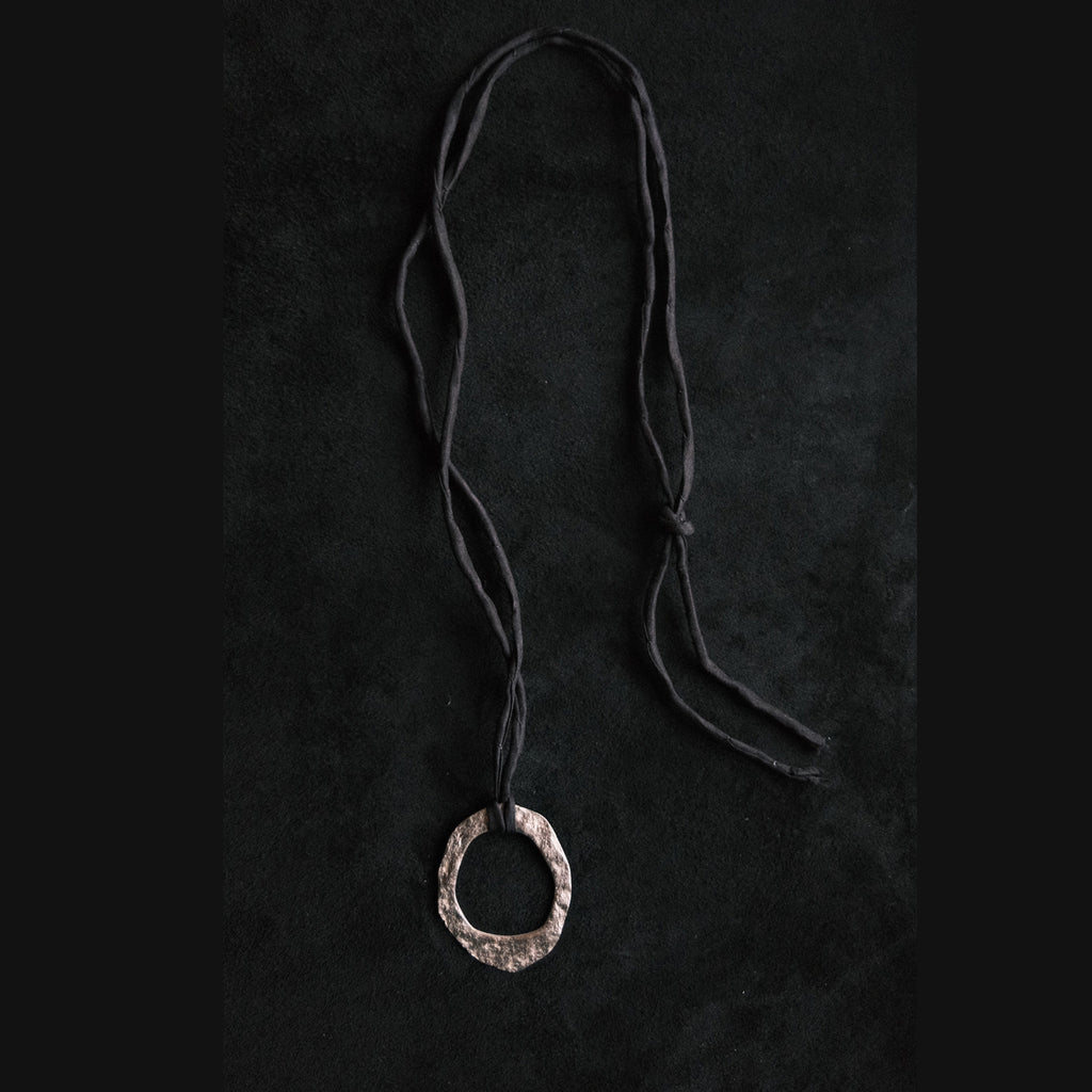 ANILLO Fine Silver Pendant on SIlk