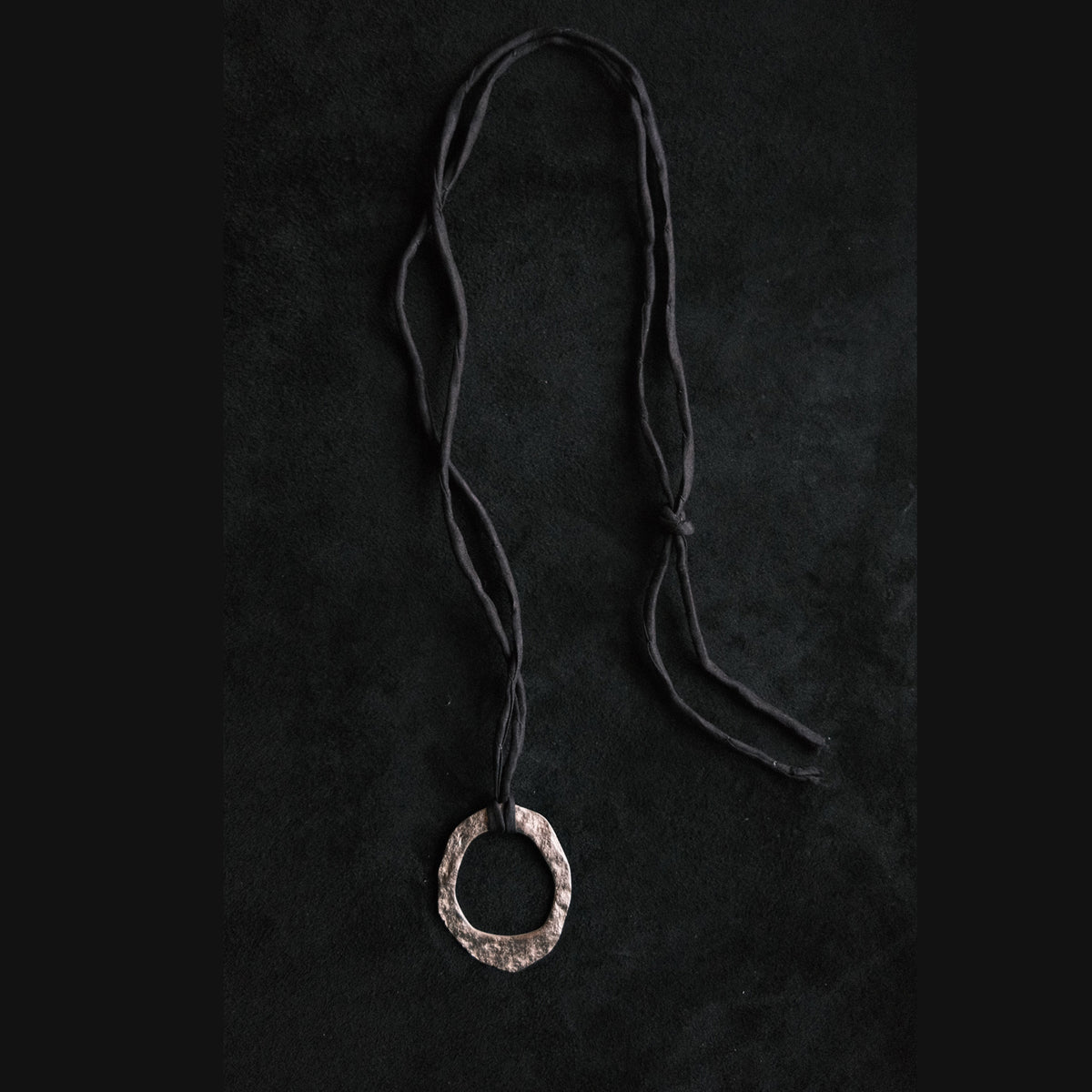 ANILLO Fine Silver Pendant on SIlk